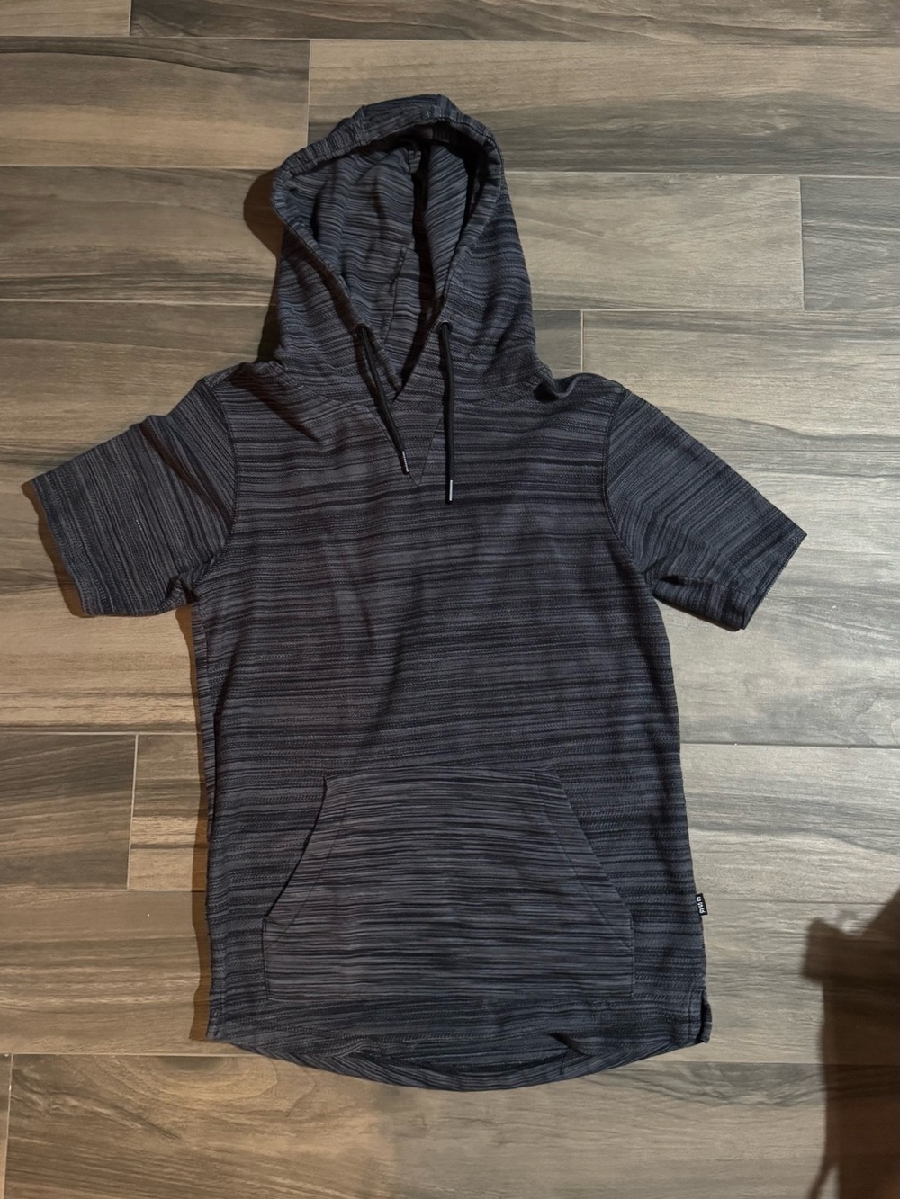 CSG Striped Short Sleeve Hooded Pullover - Charcoal